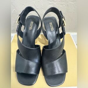 Michael Kors Black Cleo Leather Sandals